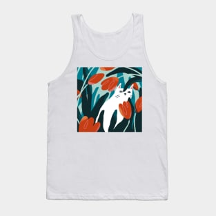 Cat and Tulips Tank Top